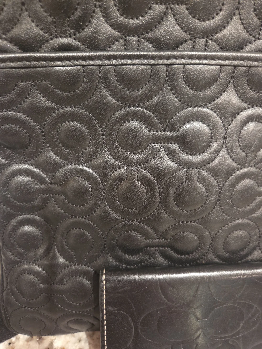 Coach Black Quilted Crossbody Bag with Matching Card Wallet